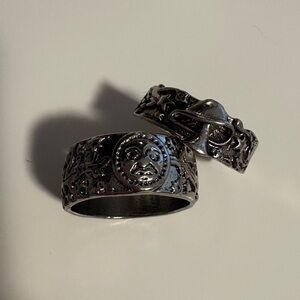‼️Free with Purchase‼️ Silver Tone Rings with Sun/ Moon and Mushroom